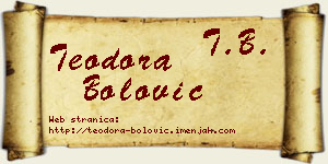 Teodora Bolović vizit kartica
